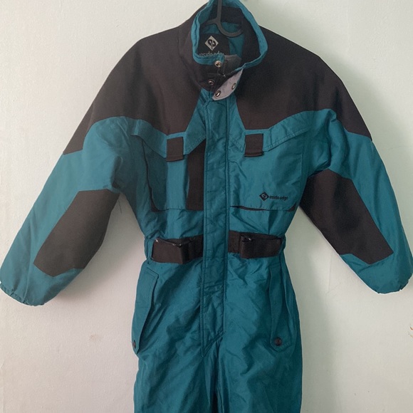Ski Suit Vtg One Piece Snowsuit Snow Bib retro Inside Edge Girl/Boy Kid sz 10/12 - Picture 2 of 10